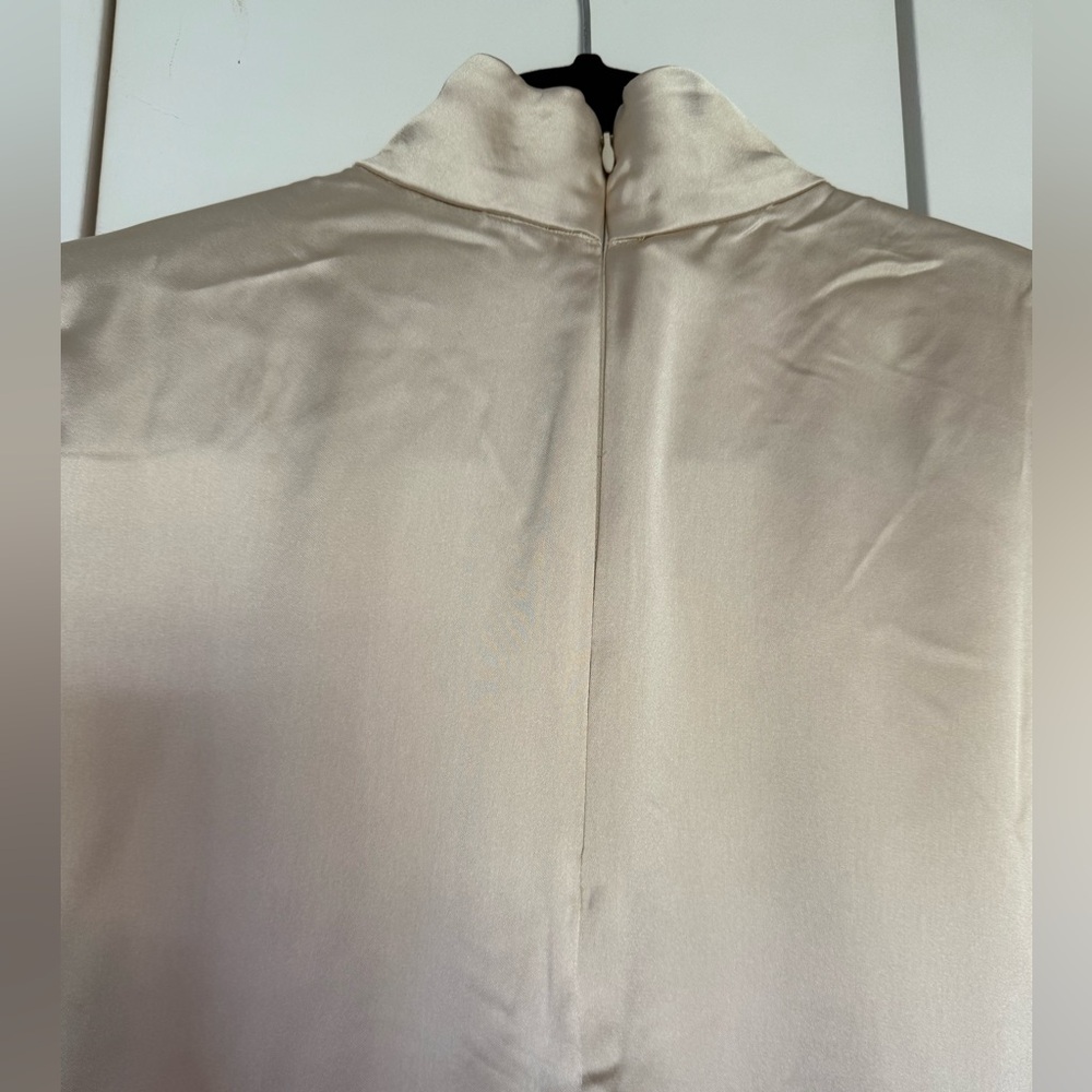 H&M Satin Cream Long Sleeve Dress - Picture 5 of 8